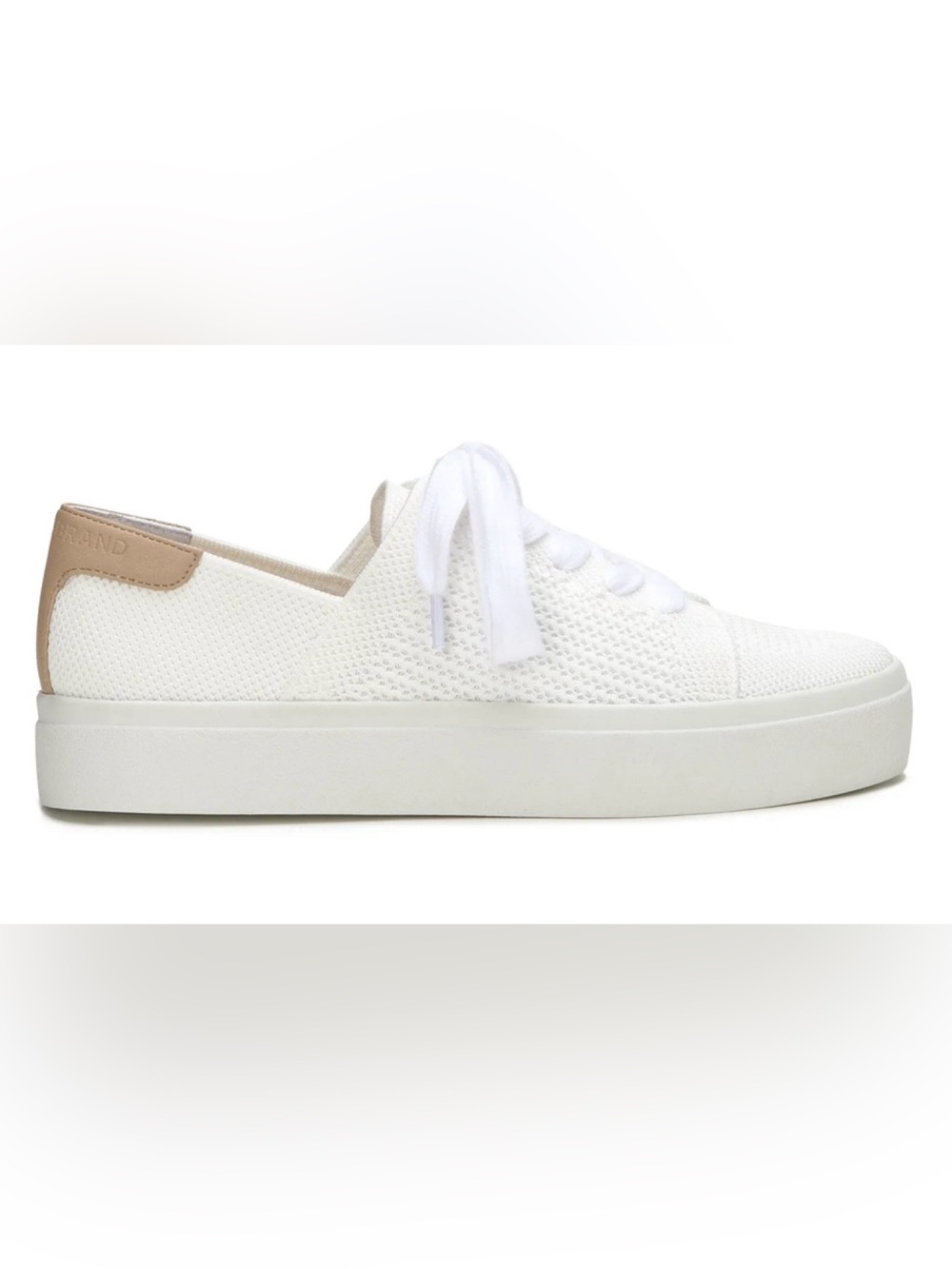 Lucky Brand White Knit Slingback Lace-Up Women's Sneakers - Picture 2 of 6